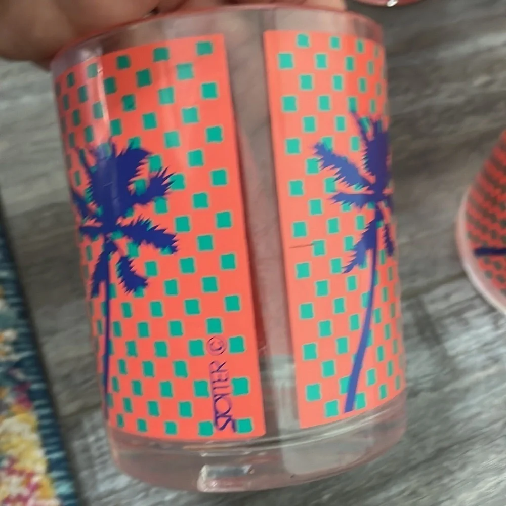 Vintage HJ Stotter 6 lucite cocktail tumblers